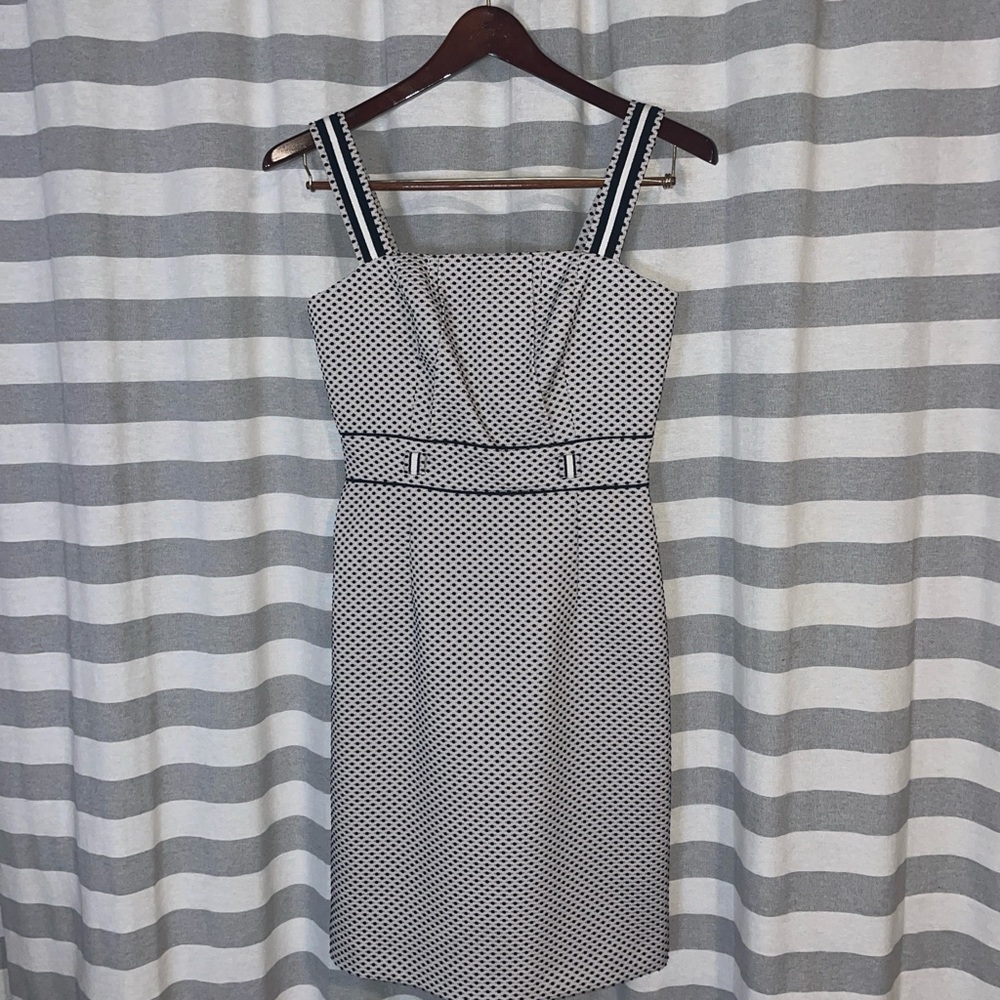 ANTONIO MELANI Black and White Patterned Midi Dress Like new size 4